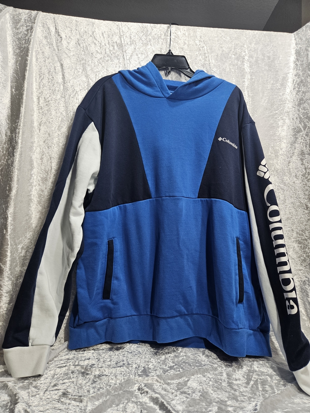 Columbia Blue & Navy Colorblock Hoodie, XXL